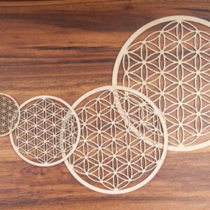 Blume des Lebens Holz 14,4 cm 3 Stück